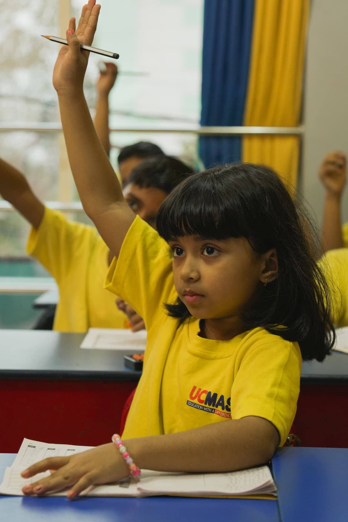 UCMAS students learning abacus mental math